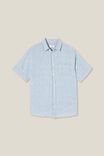 Linen Short Sleeve Shirt, MICRO BLUE STRIPE - alternate image 5