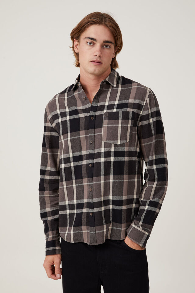 Camisas - Camden Long Sleeve Shirt, MIDNIGHT WINDOW CHECK