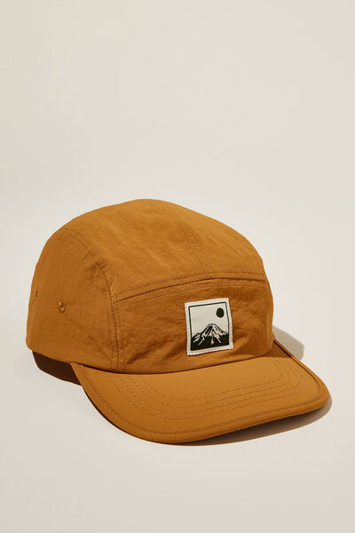 Nylon 5 Panel Hat, RICH CAMEL/OUTDOOR PATCH