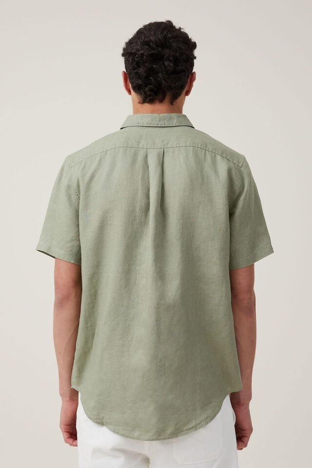 Linen Short Sleeve Shirt, SAGE