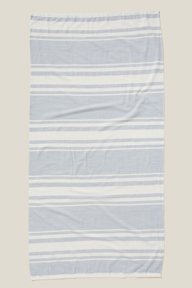 Beach Towel, BLUE HAZE/VINTAGE WHITE STRIPE
