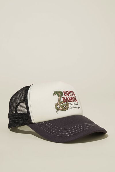 Trucker Hat, WASHED BLACK/WHITE/SOUTH DAKOTA