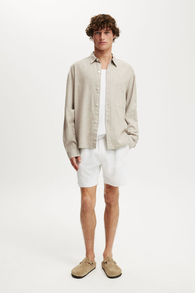 Eli Long Sleeve Shirt, TEXTURED OATMEAL
