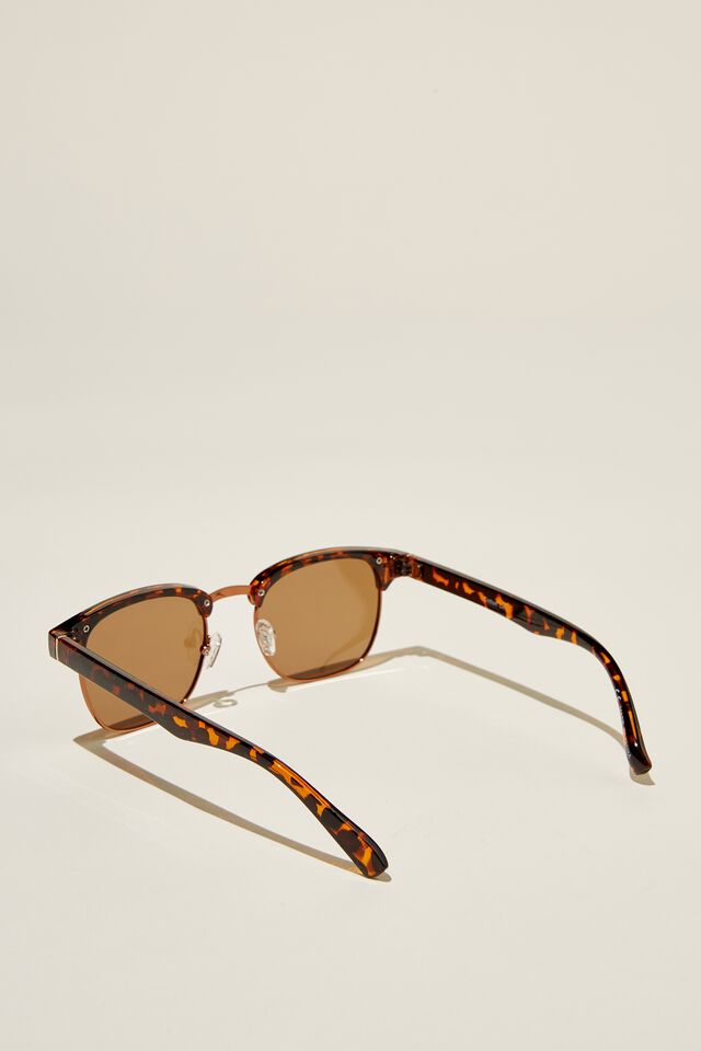 Leopold Polarized Sunglasses, DARK BROWN TORT / BRASS / BROWN