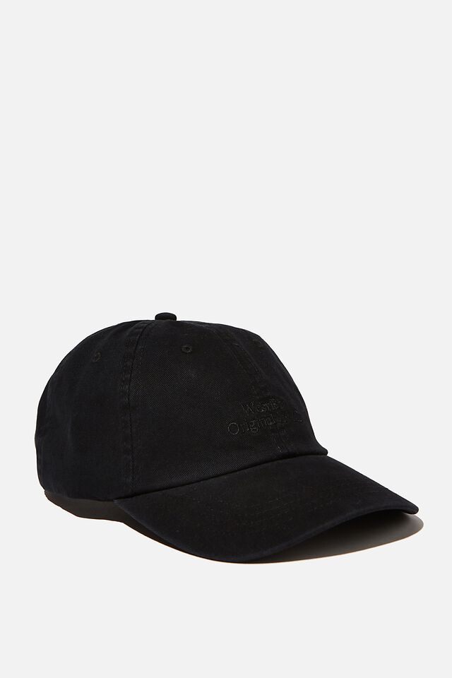 Strap Back Dad Hat, BLACK/BLACK/WEST BAY NYC