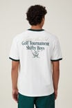 Premium Loose Fit Art T-Shirt, VINTAGE WHITE / PINE NEEDLE GREEN / GOLF TOUR - alternate image 3
