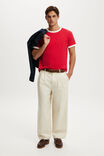 Fitted T-Shirt, RACE RED / VINTAGE WHITE RINGER - example image 2