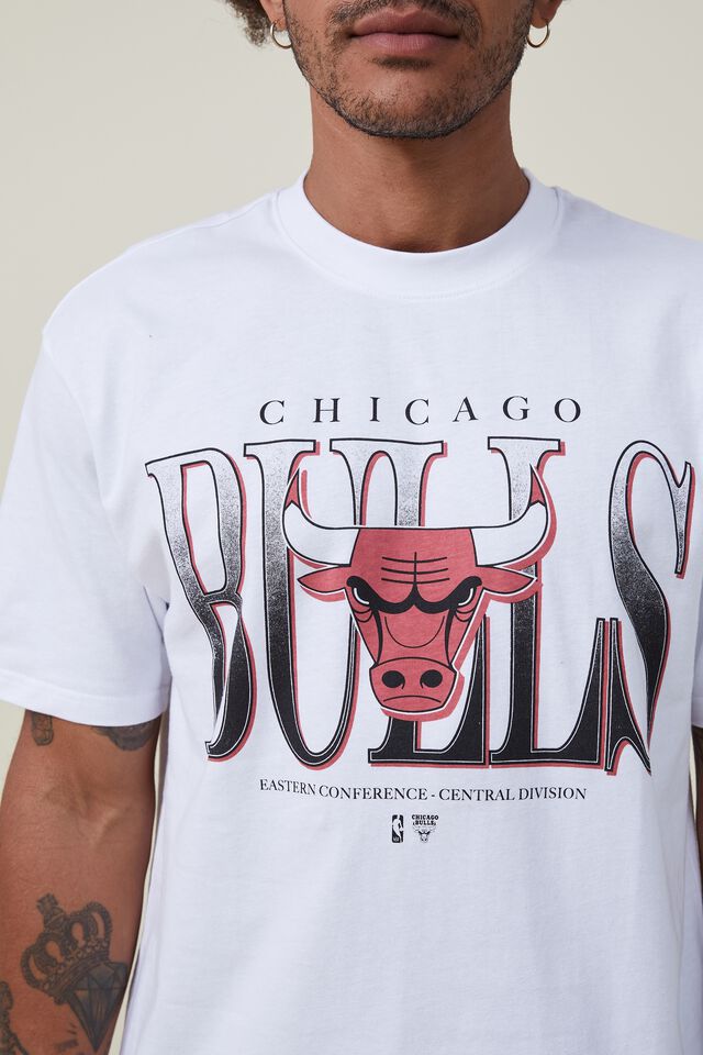 Chicago Bulls Nba Loose Fit T-Shirt, LCN NBA WHITE/CHICAGO BULLS - LOCK UP
