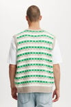 Vintage Knit Vest, OFF WHITE PATTERN - alternate image 3