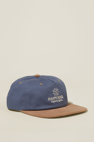 5 Panel Hat, BLUE/GREEN CORD/HAPPY HOUR