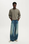 Cropped Fit Henley Long Sleeve, LIGHT SLATE - example image 2