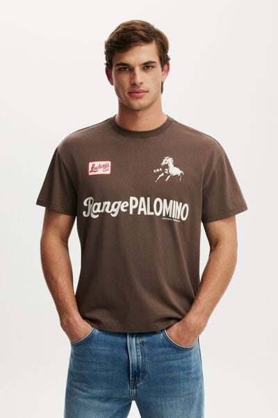 Fitted Graphic T-Shirt, ESPRESSO / PALOMINO
