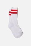Essential Sock, WHITE/RED SPORT STRIPE - alternate image 1