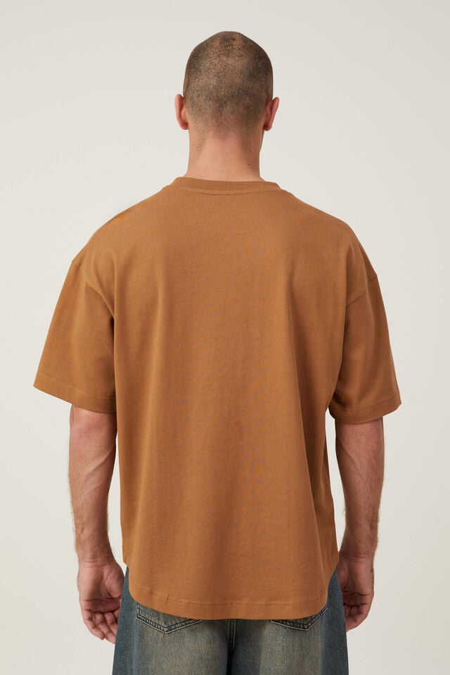 Camiseta - Box Fit Scooped Hem T-Shirt, GINGER