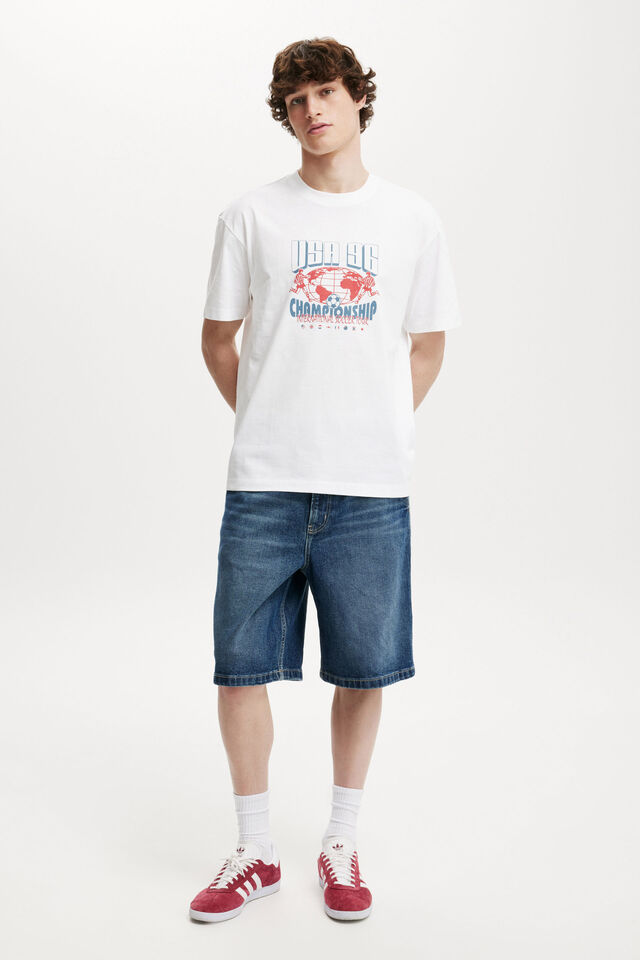 Loose Fit Art T-Shirt, WHITE / USA 96