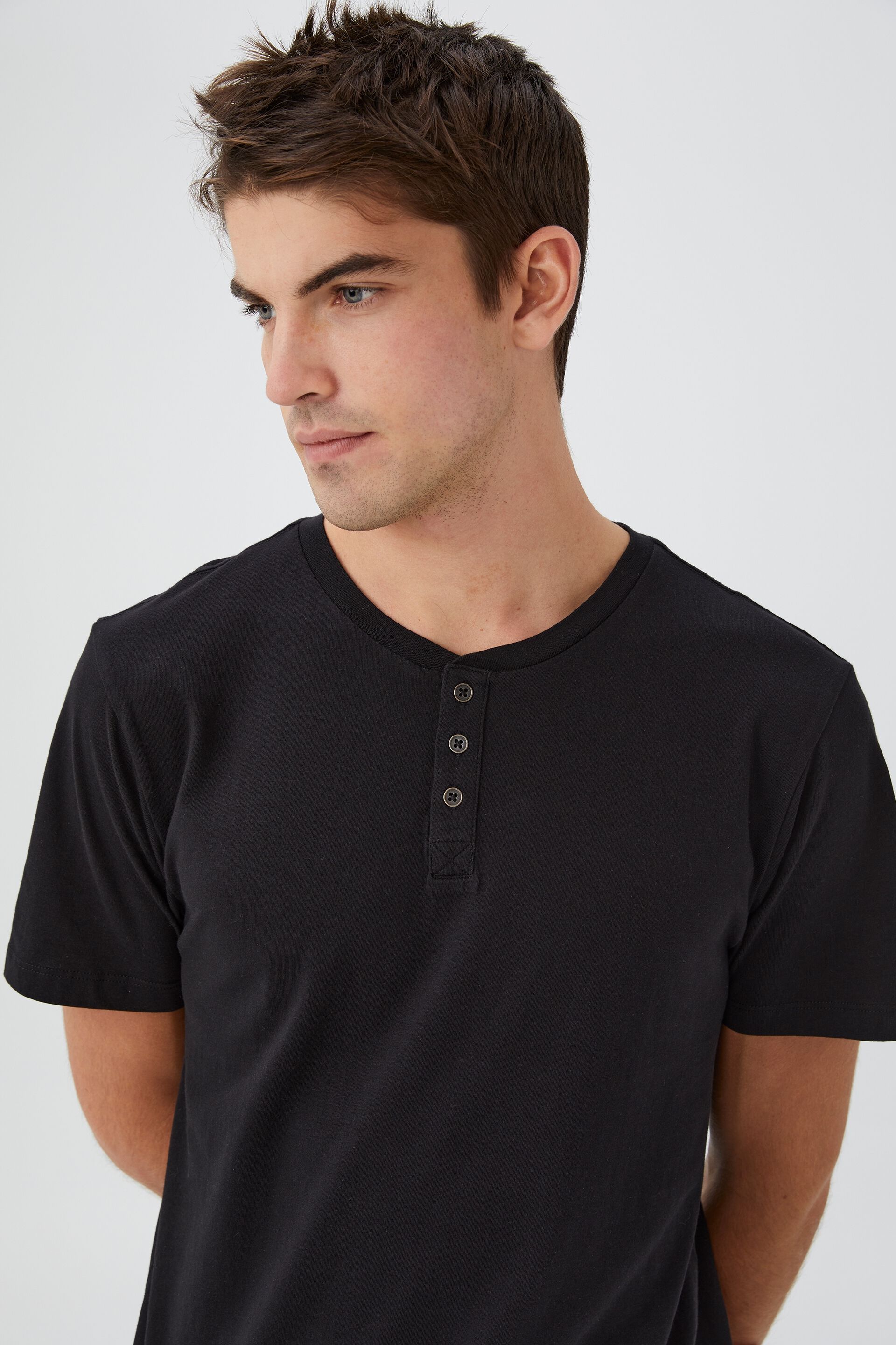 Essentials Boy's Short-Sleeve Henley T-Shirts