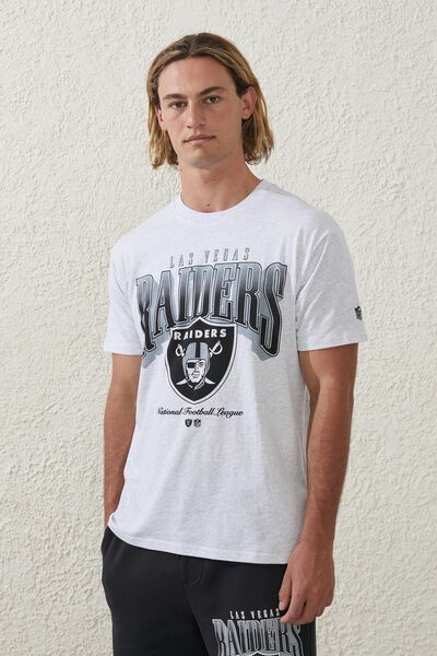 Active Nfl Oversized T-Shirt, LCN NFL WHITE MARLE / RAIDERS FADE