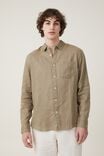 Linen Long Sleeve Shirt, FADED CLOVER - alternate image 1