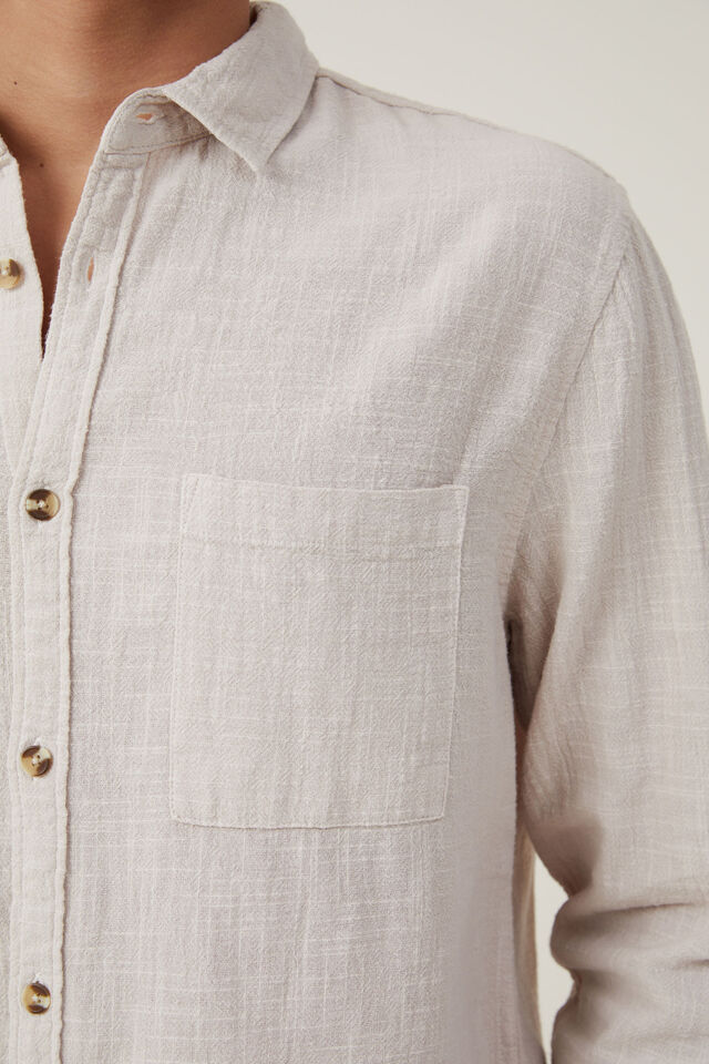 Portland Long Sleeve Shirt, BONE CHEESECLOTH