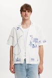 Cabana Short Sleeve Shirt, WHITE FLORAL - alternate image 1