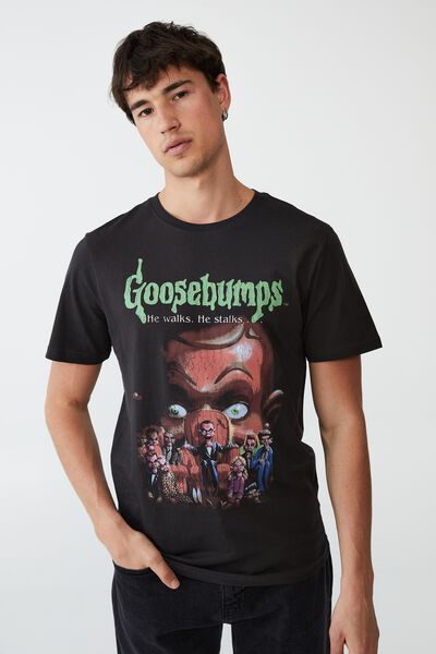 Tbar Collab Pop Culture T-Shirt, LCN SON WASHED BLACK/GOOSEBUMPS - NIGHT OF TH