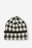 Tall Beanie, BLACK/WHITE PATTERN - alternate image 1