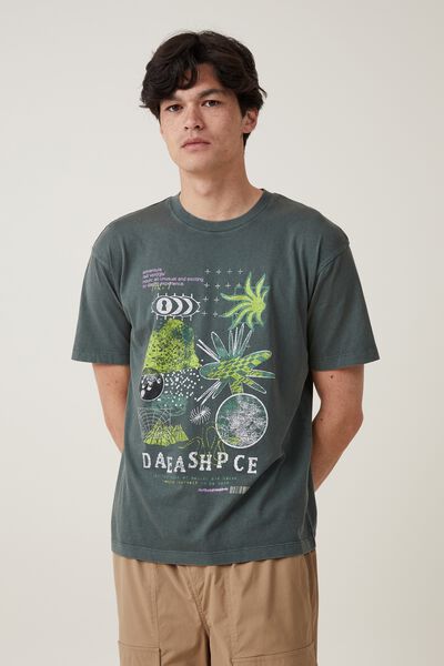 Premium Loose Fit Art T-Shirt, PINE NEEDLE GREEN/DEEP SPACE