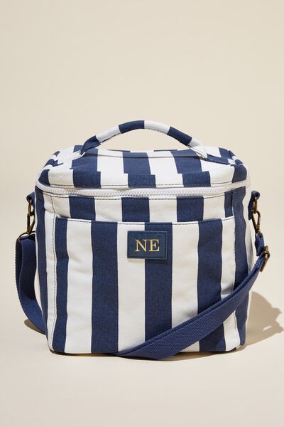 Insulated Cooler Bag Personalised, NAVY/WHITE BOLD STRIPE