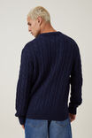 Cable Knit Crew, NAVY CABLE - alternate image 3