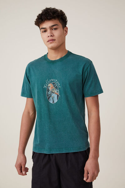 Premium Loose Fit Art T-Shirt, EVERGREEN/YELLOWSTONE