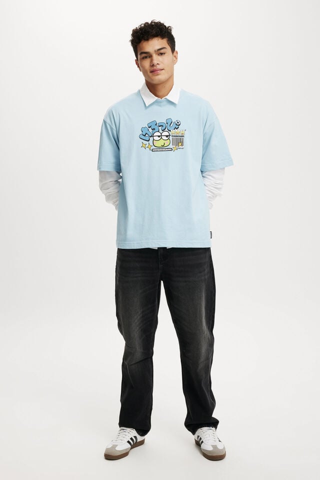 Kerokerokeroppi Box Fit T-Shirt, LCN SAN BLUE MIST/KEROPPI MOOD