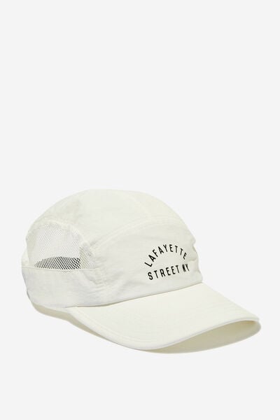 Nylon 5 Panel Hat, WHITE/LAFAYETTE STREET NY