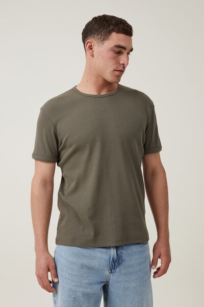 Ribbed T-Shirt, MILITARY