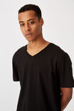 Camiseta - Essential Vee Neck T-Shirt, BLACK - vista alternativa 1