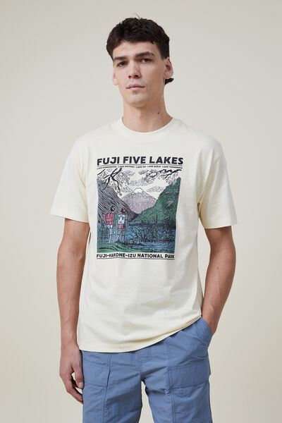 Premium Loose Fit Art T-Shirt, LEMON/OUTDOOR CLUB