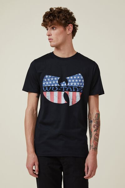 Tbar Collab Music T-Shirt, LCN WMG BLACK/WU TANG – FLAG