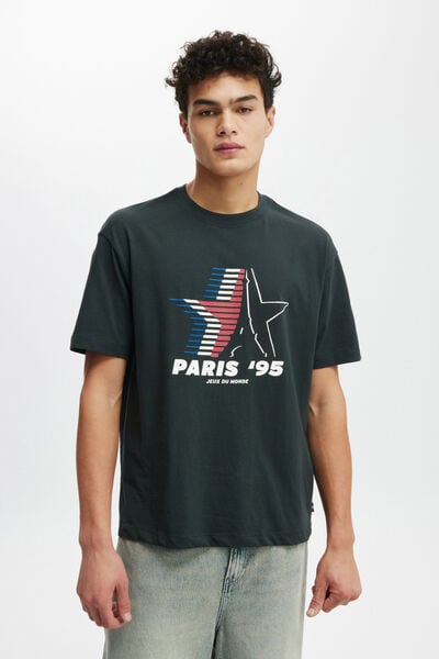 Loose Fit Art T-Shirt, WASHED BLACK / EIFFEL TOWER STARS