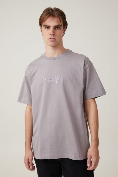 Box Fit Text T-Shirt, WASHED BRICK/ESSENTIAL PRECINCT