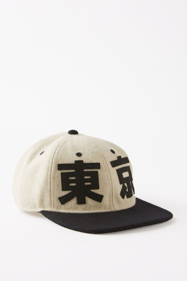 6 Panel Ball Cap, BONE/BLACK/TOKYO DREAMING
