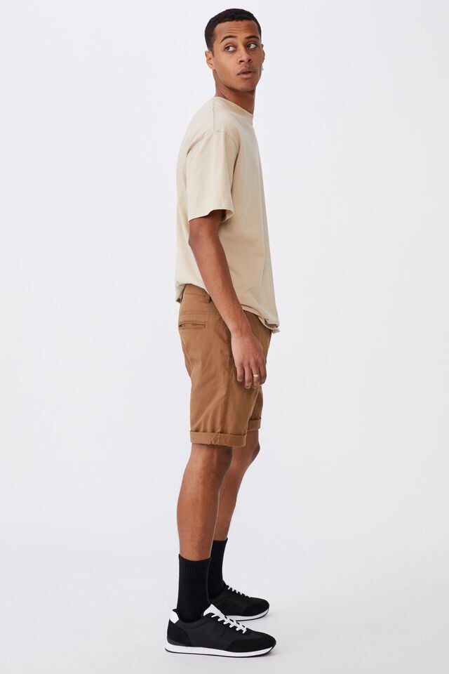 Washed Chino Short, BISCUIT