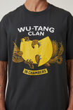 Wu-Tang Clan Loose Fit T-Shirt, LCN MT WASHED BLACK/WU-TANG-36 CHAMBERS DRAGO - alternate image 4