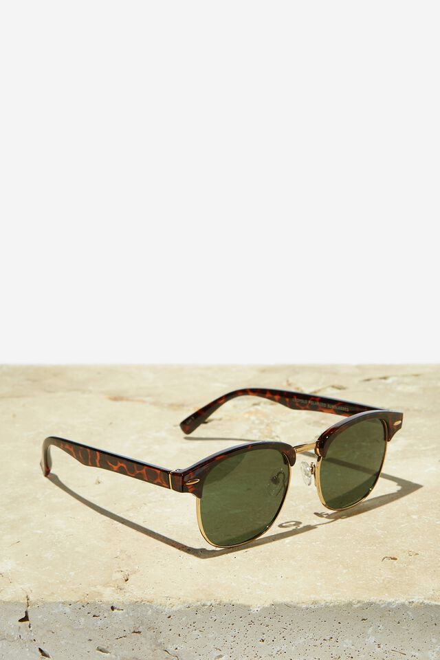 Leopold Polarized Sunglasses, TORT/GOLD/GREEN