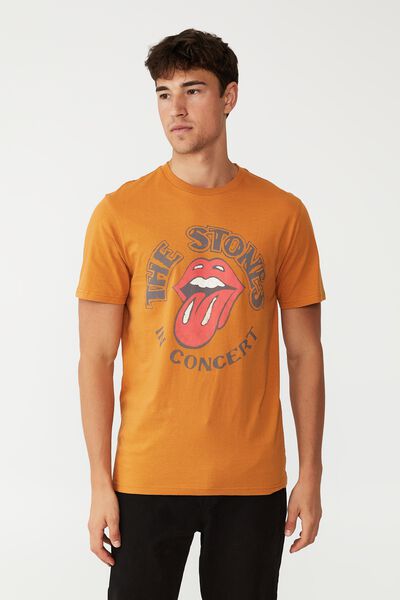 Tbar Collab Icon T-Shirt, LCN BRA BUCKSKIN GOLD/THE ROLLING STONES - IN