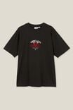 NBA Chicago Bulls Box Fit T-Shirt, LCN NBA WASHED BLACK/CHICAGO BULLS CREST - alternate image 6
