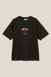 Nba Box Fit T-Shirt, LCN NBA WASHED BLACK/CHICAGO BULLS CREST - alternate image 6
