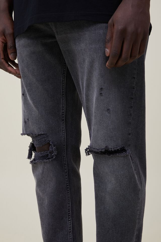 Relaxed Tapered Jean, BLACK ROCK RIP