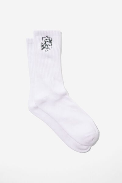 Graphic Sock, WHITE/ROSE