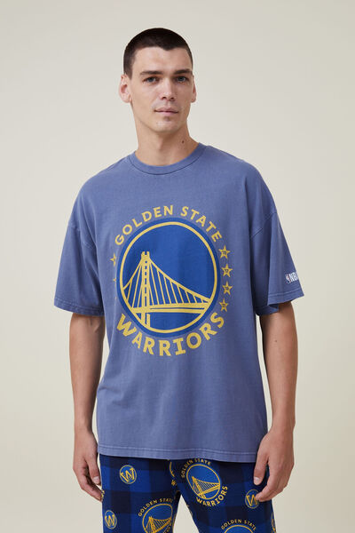 Nba Oversized Vintage T-Shirt, LCN NBA BLUE SLATE/GOLDEN STATE WARRIORS