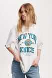 NBA New York Knicks Loose Fit T-Shirt, LCN NBA WHITE MARLE / KNICKS - ARCHED STARS - alternate image 2