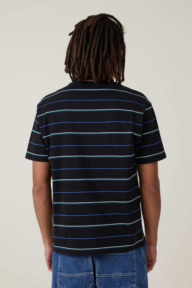 Loose Fit Stripe T-Shirt, BLACK POP EASY STRIPE /  GRAVITY
